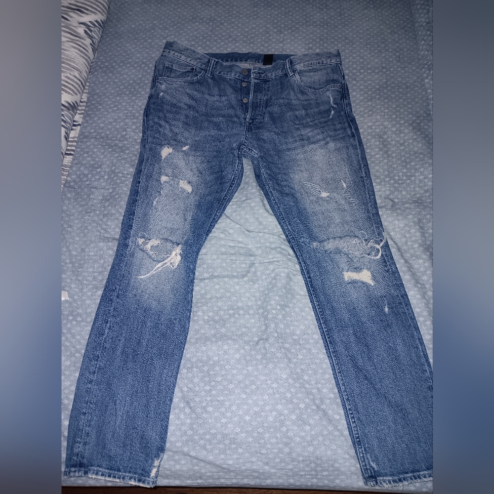 H & M Mens Distressed Denim